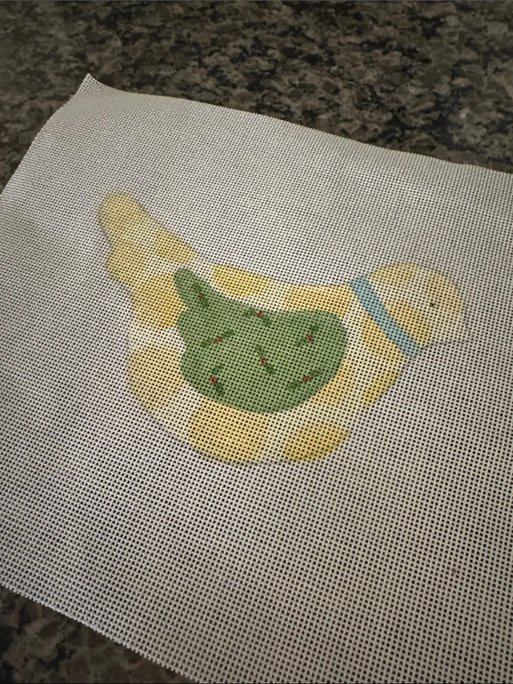 NEW Hand-Painted Yellow Dove Bird Needlepoint Canvas